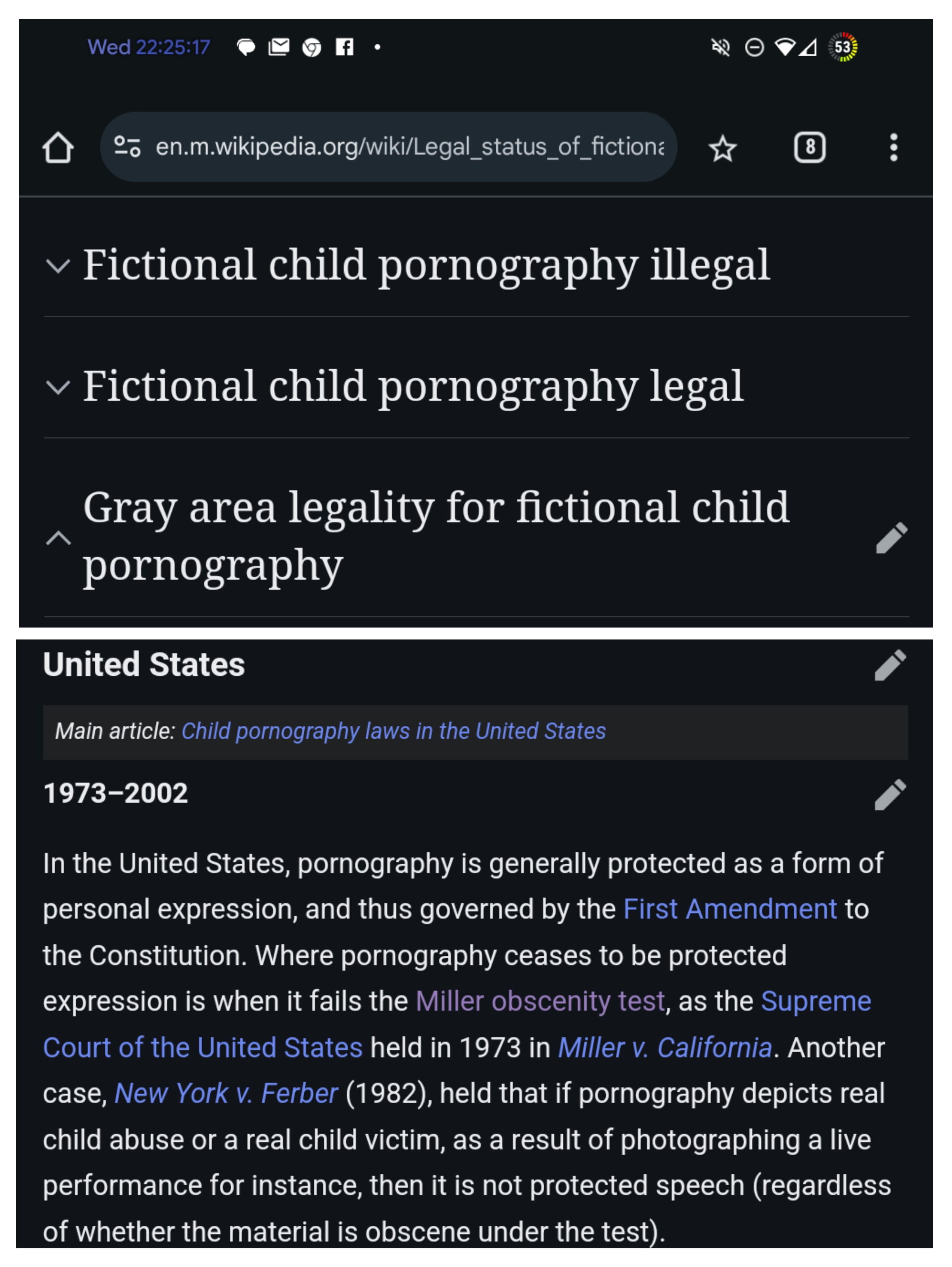 Wikipedia: Legal status of fictional pornography depicting minors