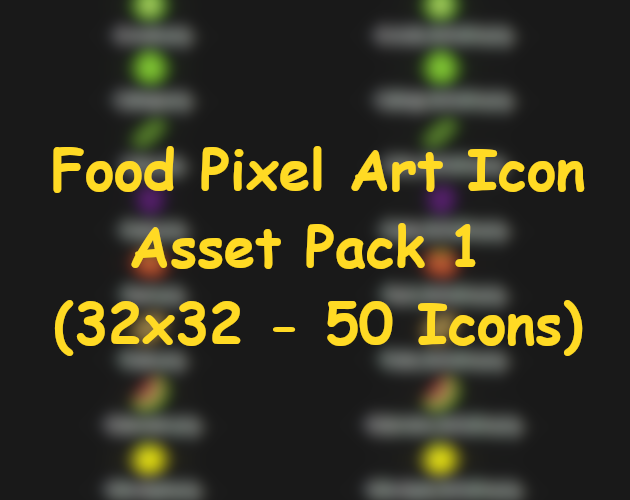 Food Pixel Art Icon Asset Pack 1 (32x32 - 50 Icons) by Halcyon Valley ...