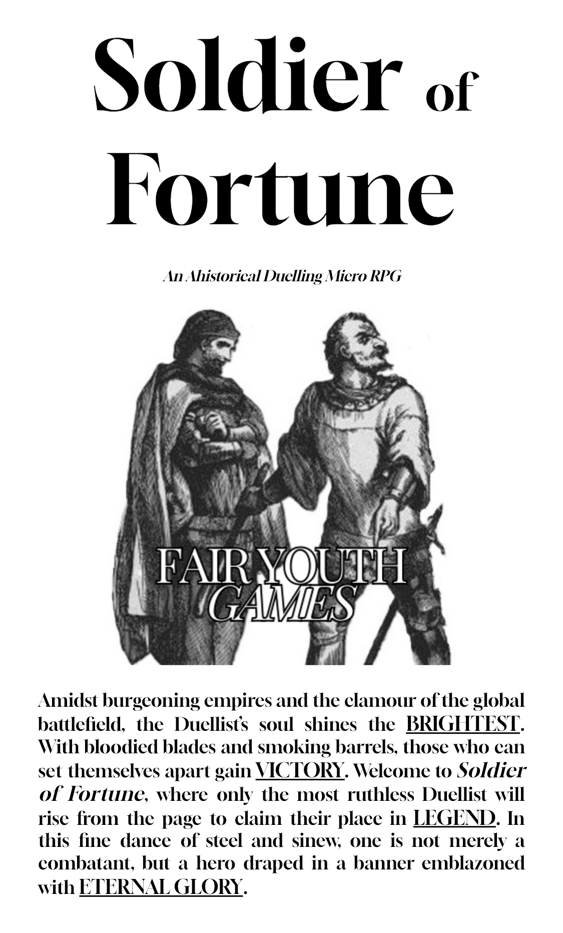 Cover image for Soldier of Fortune | Ahistorical Duelling Micro TTRPG