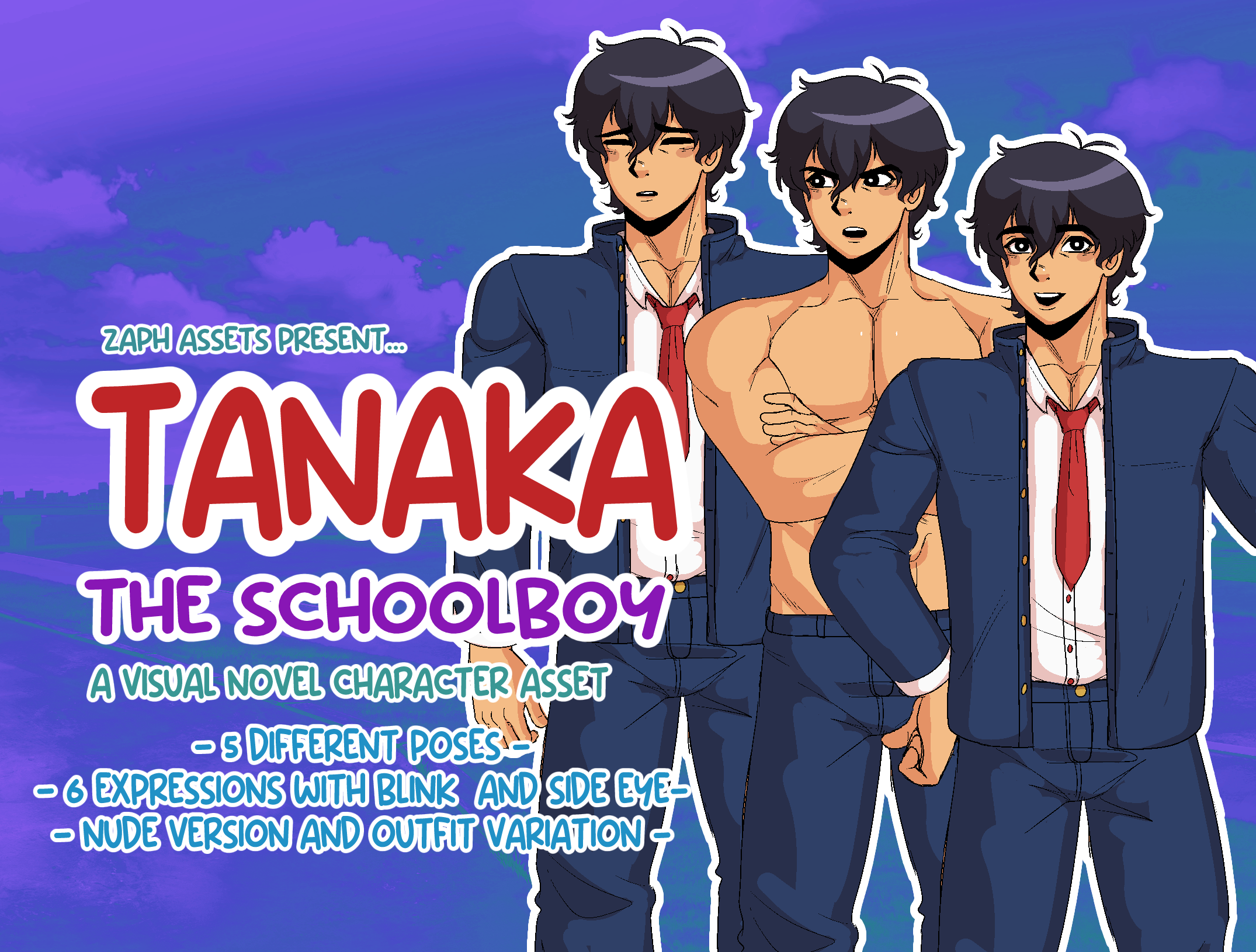 Tanaka The Schoolboy! VN Character Asset *UPDATED*