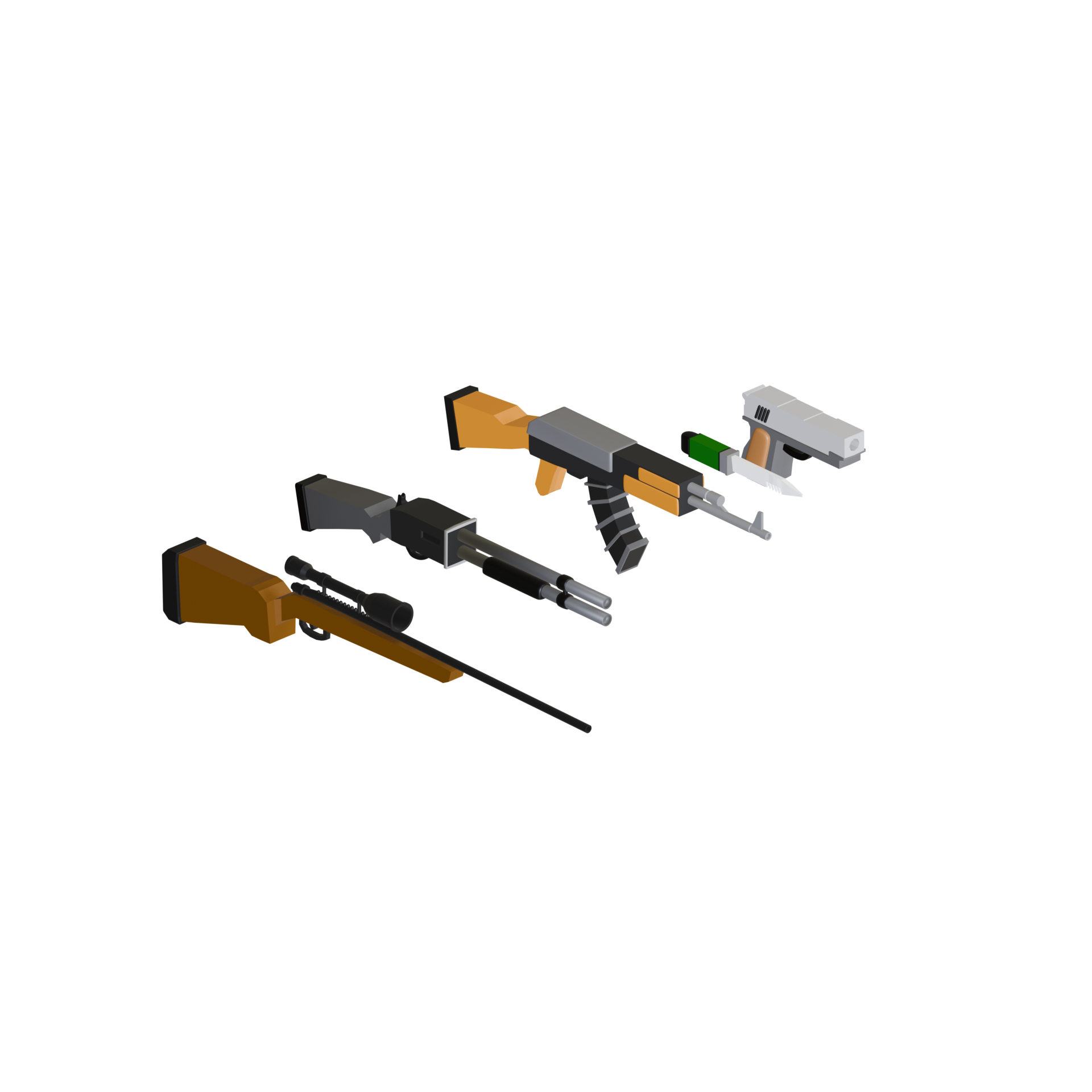 Free Low-Poly Weapons Pack by amaraha