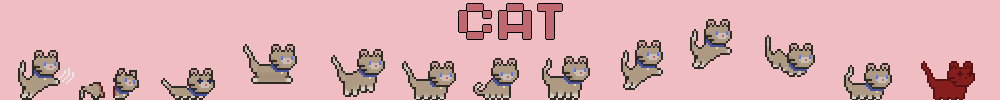 Pixel Cat Animations - Light Brown