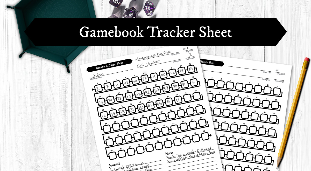 Gamebook Tracker Sheet