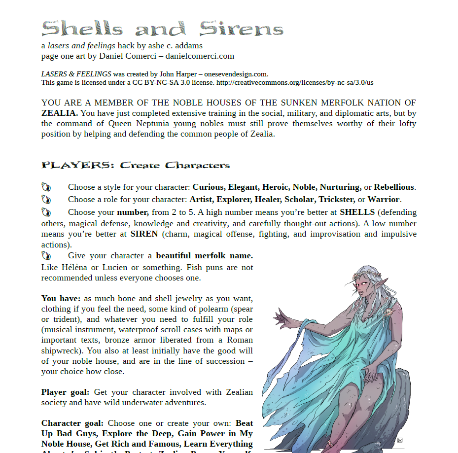Cover image for Shells & Sirens - a Lasers and Feelings Hack
