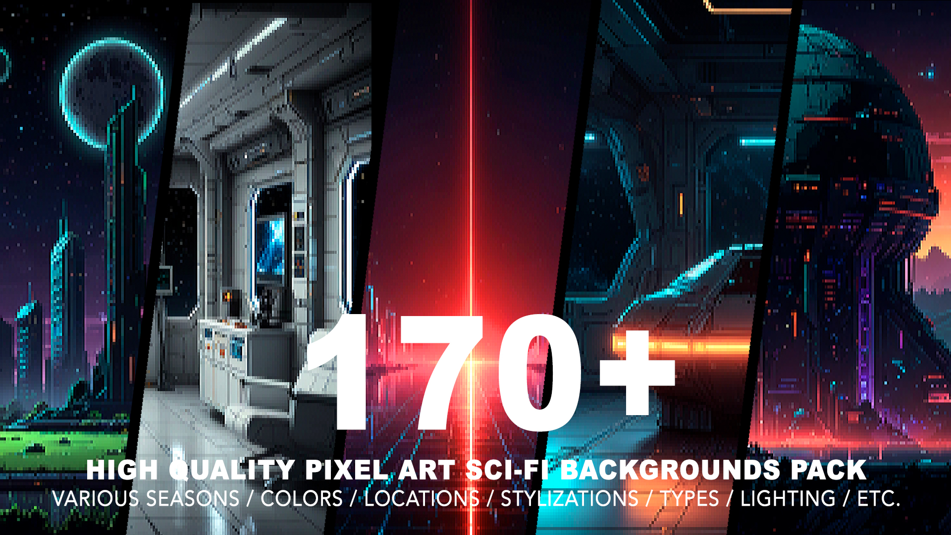 170+ SCI-FI PIXEL ART BACKGROUNDS