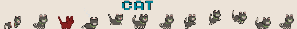 Pixel Cat Animations - Brown