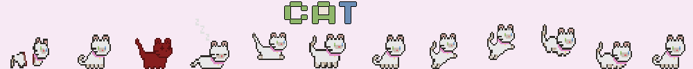 Pixel Cat Animations - White