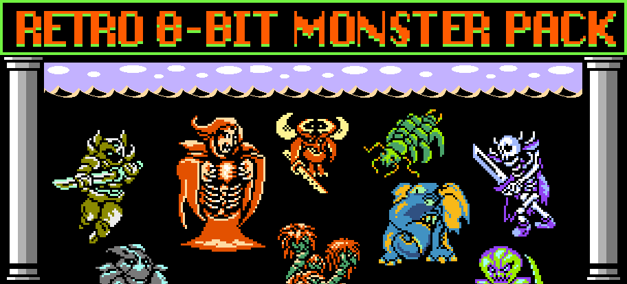 RETRO 8-BIT MONSTER PACK