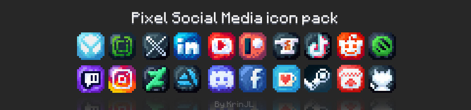 Social Media Pixel icon pack