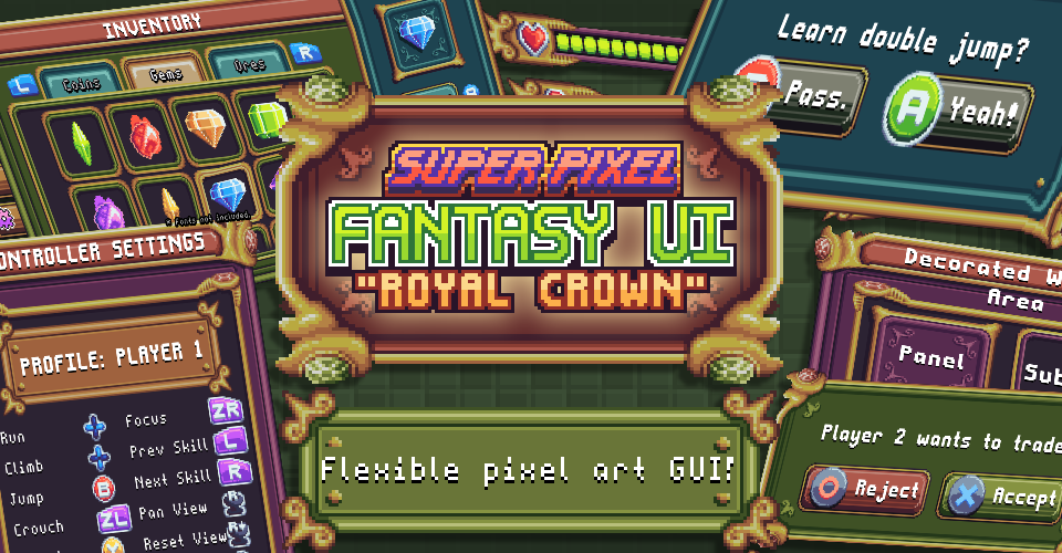 Super Pixel Fantasy UI: Royal Crown