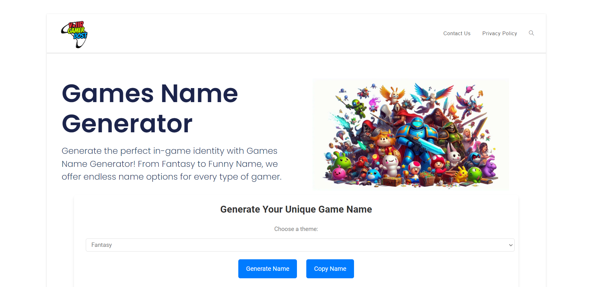 Games Name Generator