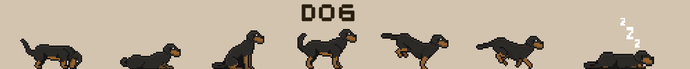 Dog Pixel Animations - Rottweiler