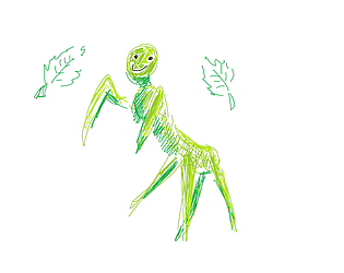 Une mante qui manque de la menthe