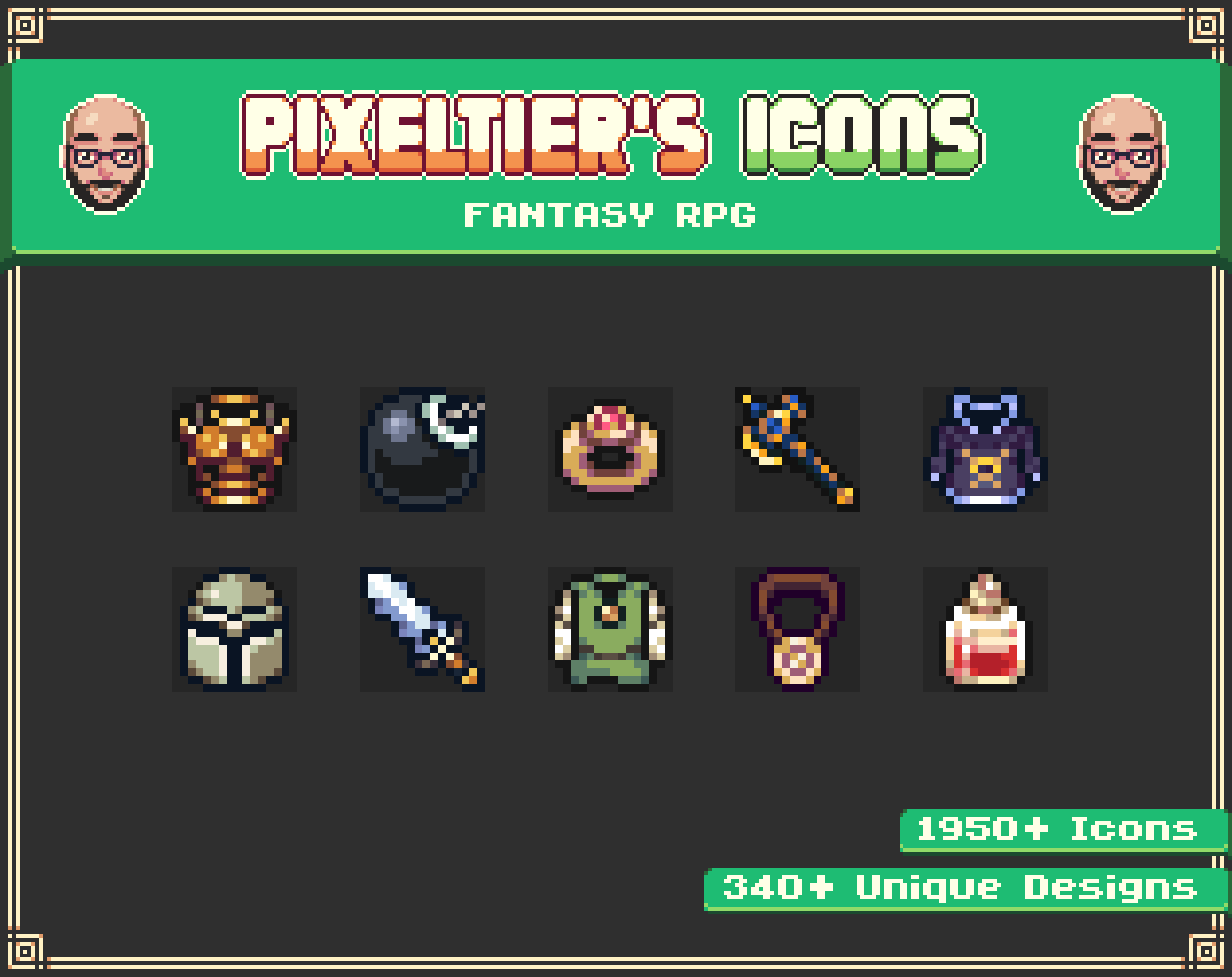 史上一番安い Pixeltier's Icons: Fantasy RPG (16x16) by pixeltier その他