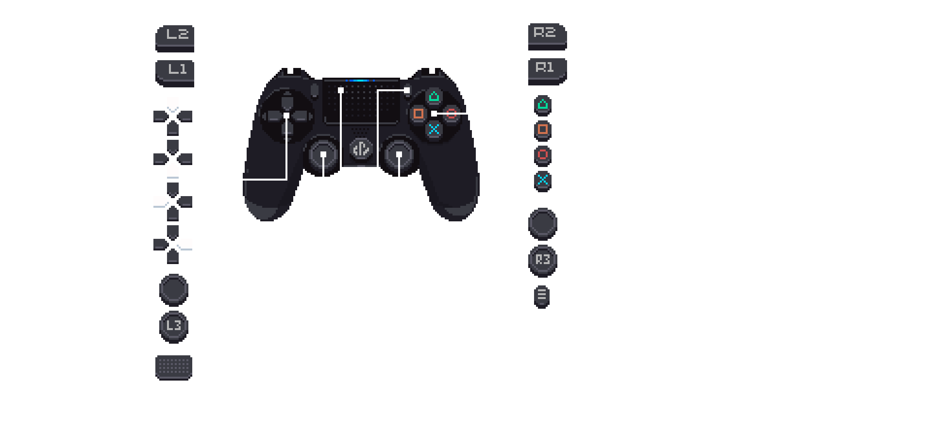 Pixel PS4 Controller Pack by Dead Revolver