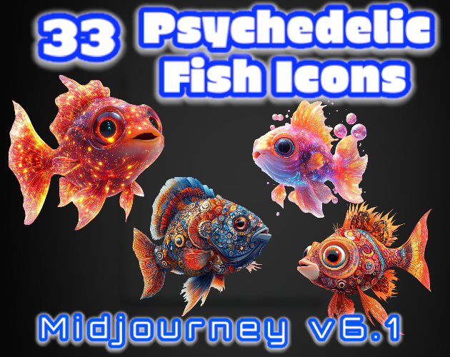 33 Psychedelic Fish Icons | MJv6.1