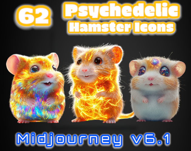 62 Psychedelic Hamster Icons | MJv6.1