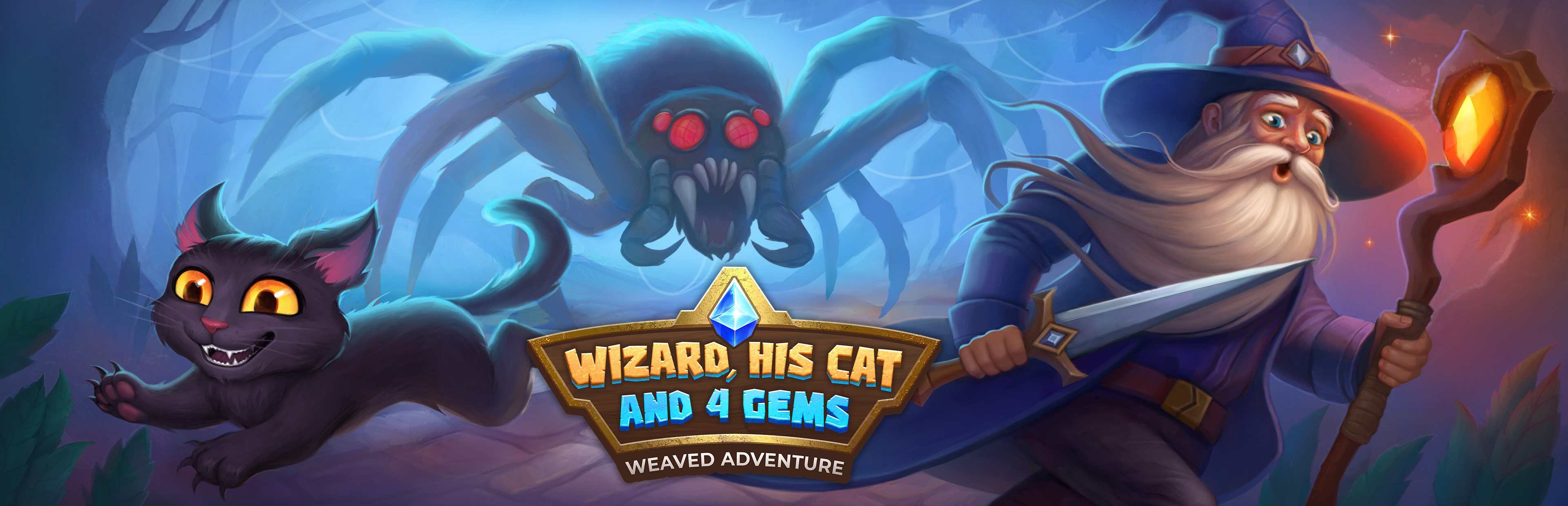 Wizard, His Cat and Four Gems