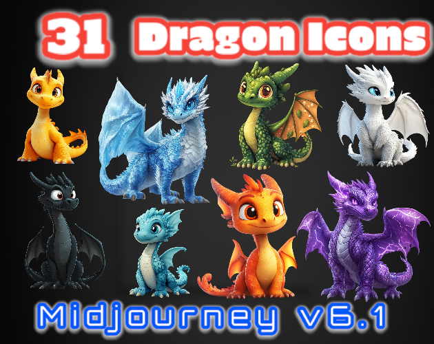 31 Dragon Icons| MJv6.1