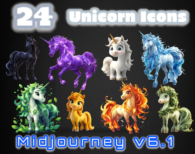 24 Unicorn Icons| MJv6.1