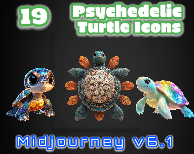 19 Psychedelic Turtle Icons | MJv6.1