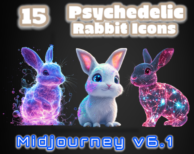 15 Psychedelic Rabbit Icons | MJv6.1