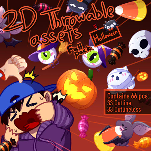 Halloween | Full pack - 2D throwable/decoration assets