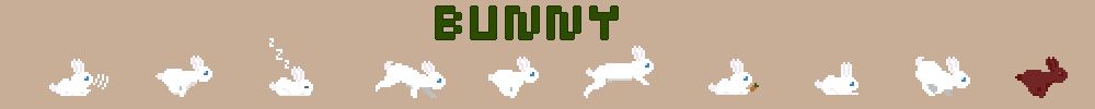 Bunny Animations Pixel - White