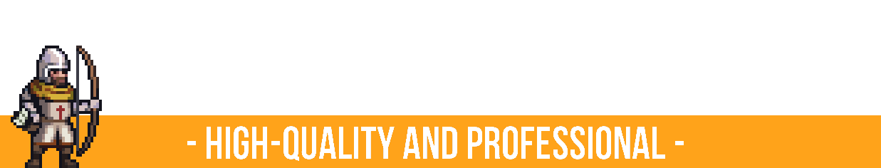 Pixel art archer character in armor with bow beside stylized text reading Pixel Art Archer and a banner below.