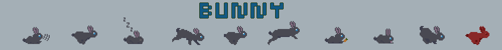 Bunny Animations Pixel - Grey