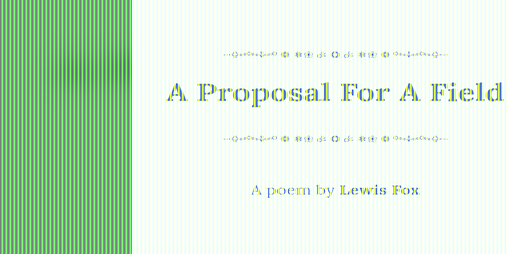 Cover image for A Proposal For A Field