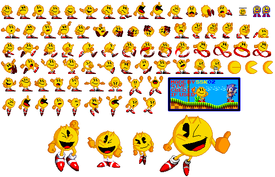 Pac-Man (with sonic shoes) sprites