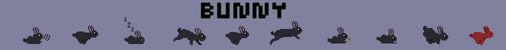 Bunny Animations Pixel - Black