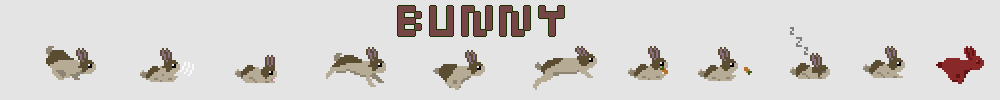 Bunny Animations Pixel - Two Color Brown