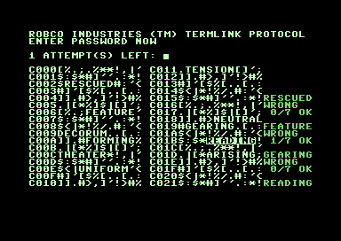 C64 - Fallout RobCo hack game