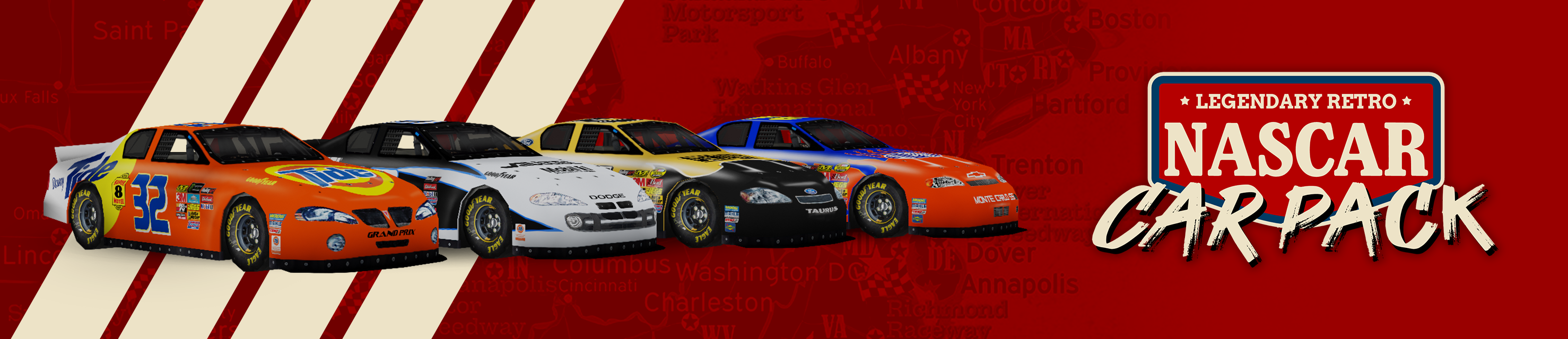 Legendary Retro NASCAR Car Pack