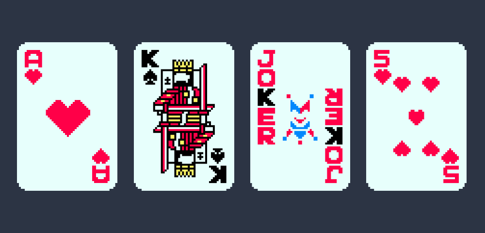 Playing cards pack - pixel art