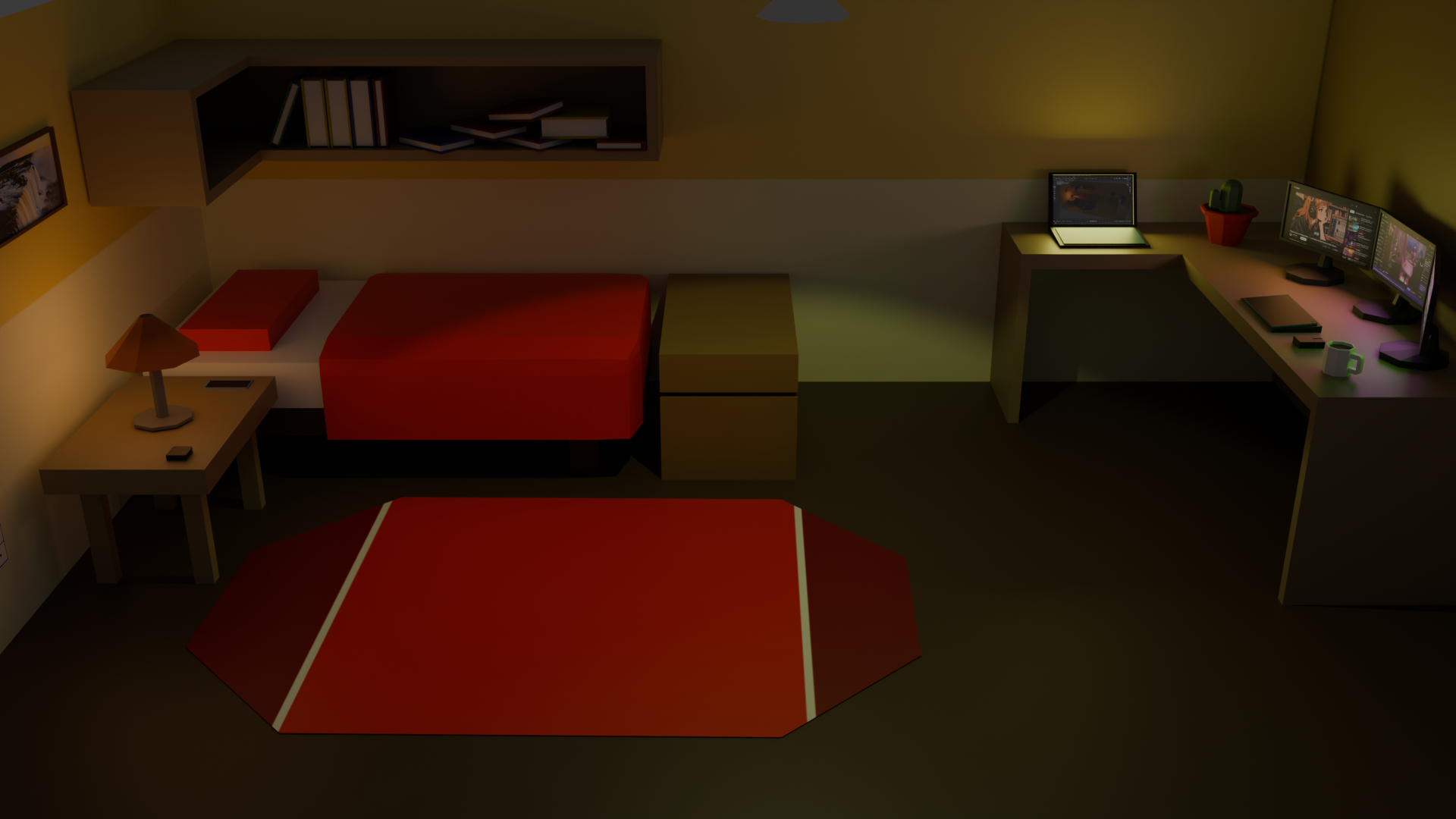 Student Room 3D Low Poly / Free License