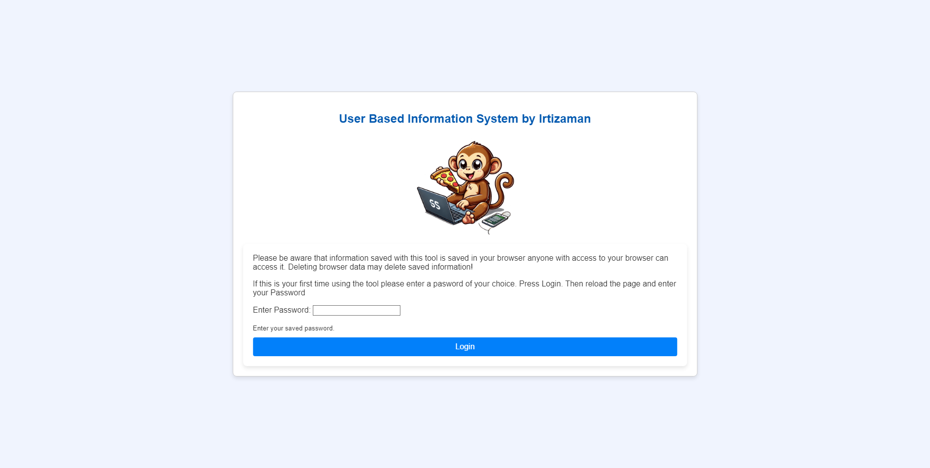 User based information system by irtizaman