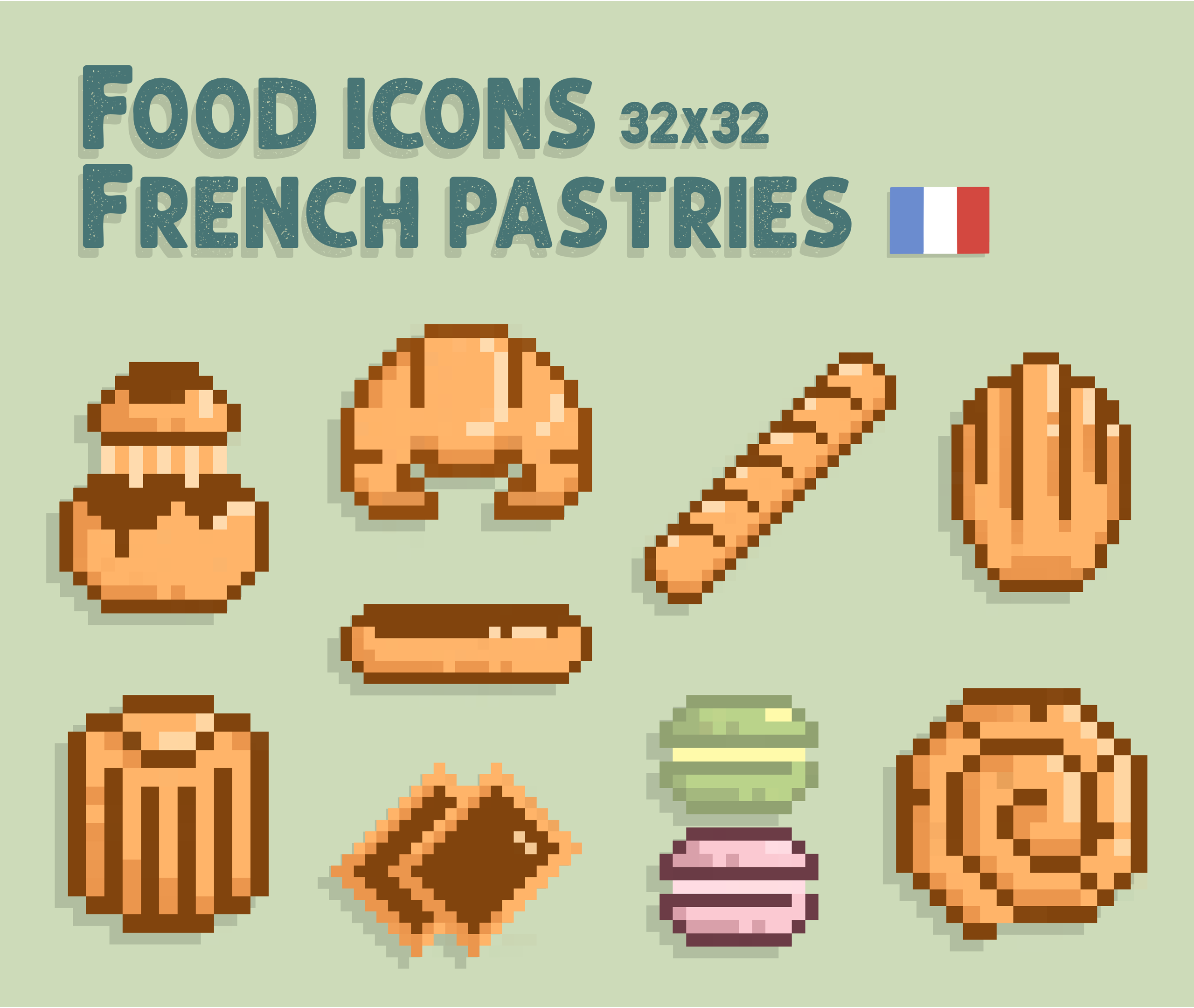 French pastries icons