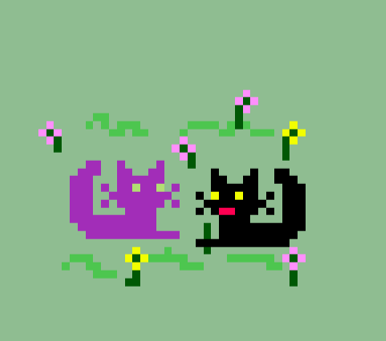 Purple Kitty & Shadow