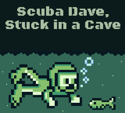 Scuba Dave, Stuck in a Cave [GB Studio 2024 Fall Game Jam]