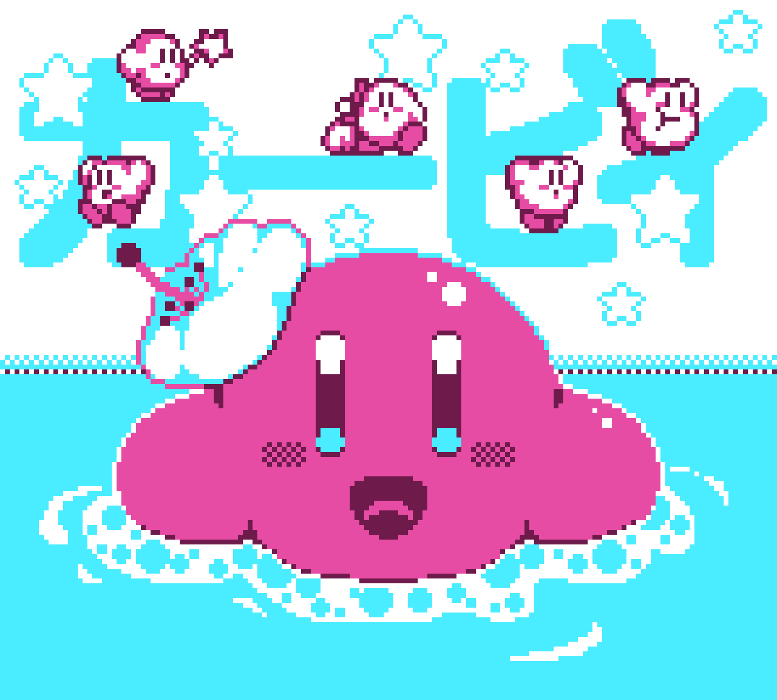 Kirby goes for a swim!