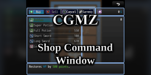 Cover image for [CGMZ] Shop Command Window for RPG Maker MZ