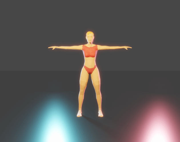 Low poly -Beach Woman -50 Beach Sport poses