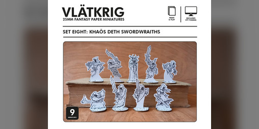 Cover image for Khaös Deth Swordwraiths: Vlätkrig Paper Minis Set Eight