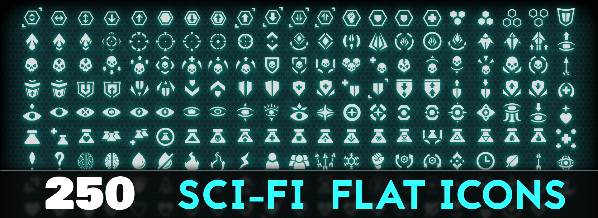 250 Sci-fi Flat Icons