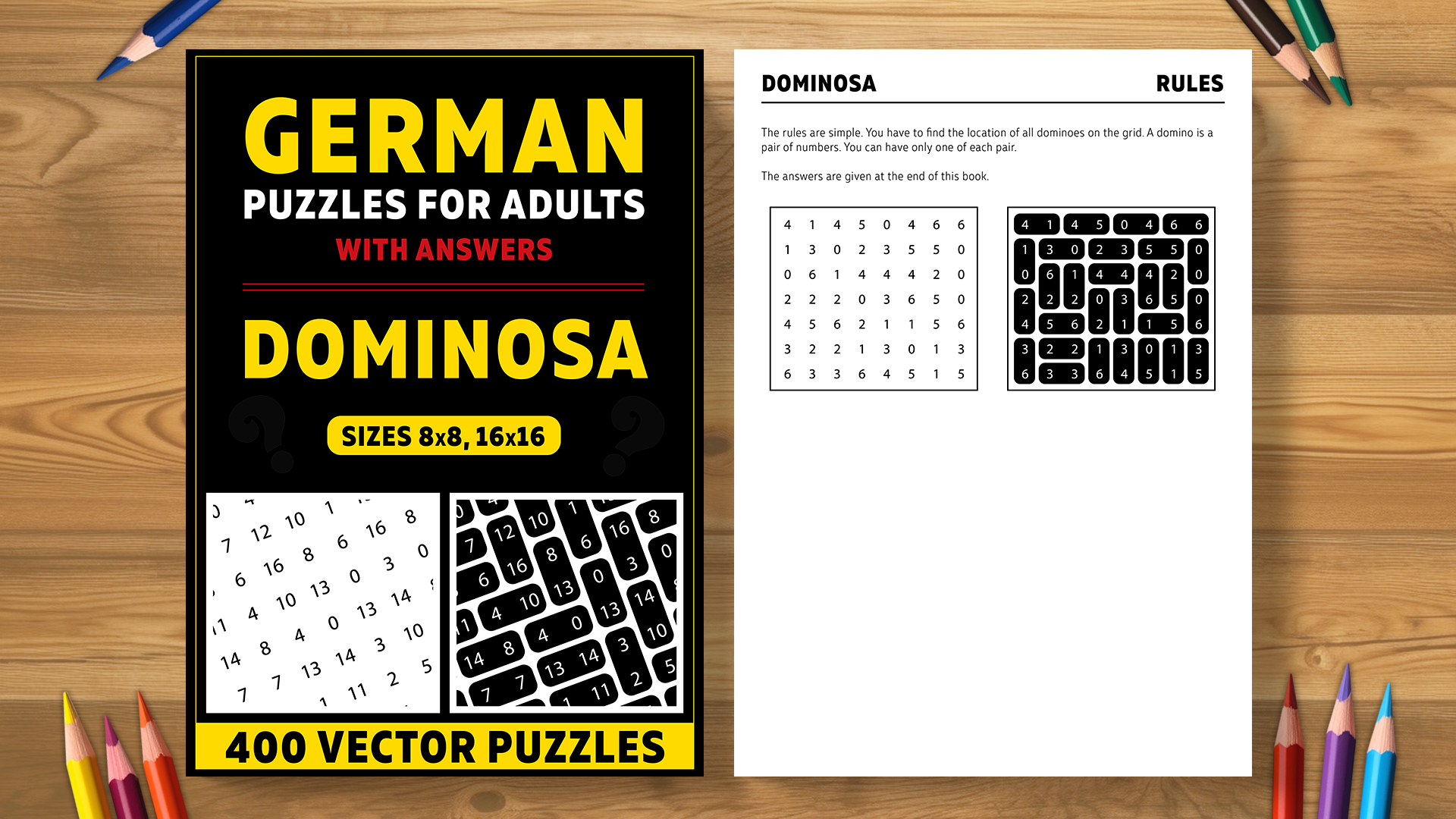 Dominosa - 400 German vector puzzles