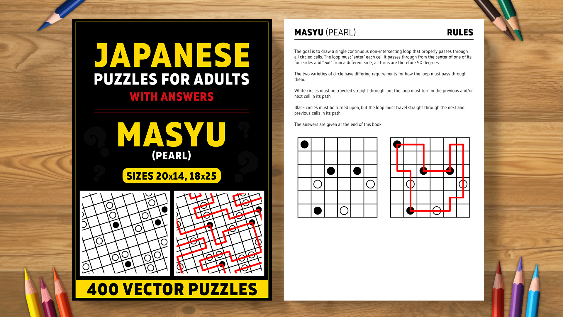 Masyu (Pearl) - 400 Japanese puzzles