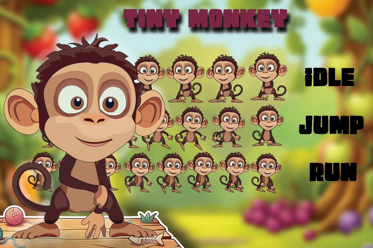 Tiny Monkey Sprite Sheet